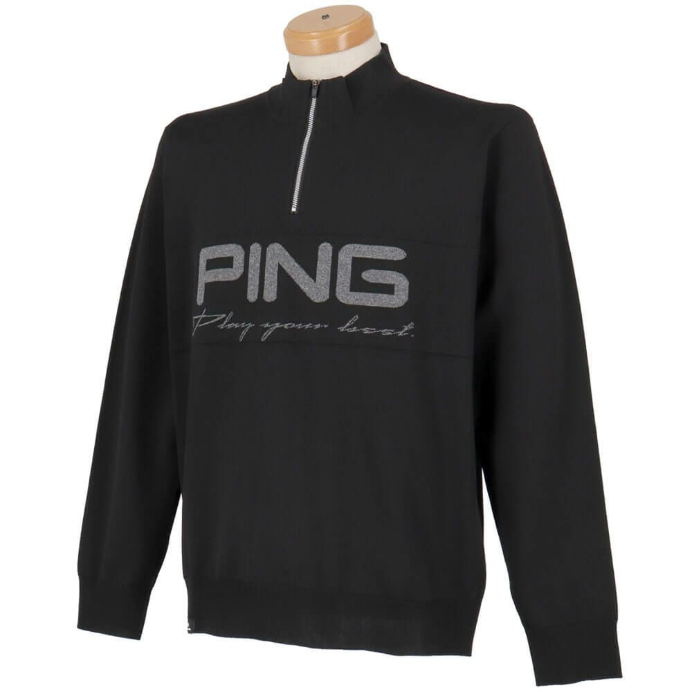 ピン PING　メンズ ハーフジップ 長袖 ハイネック ジャガード ニット 621-5275900　2025年モデル 詳細1 詳細4