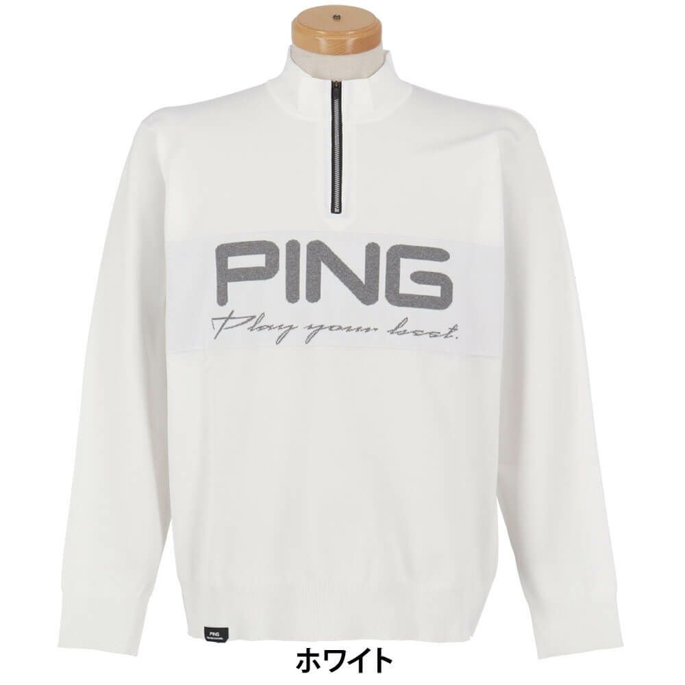 ピン PING　メンズ ハーフジップ 長袖 ハイネック ジャガード ニット 621-5275900　2025年モデル 詳細1 詳細12