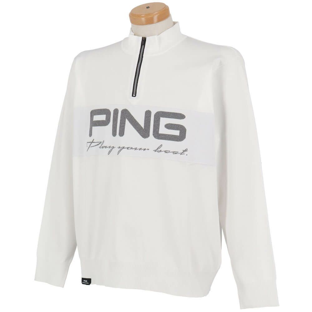 ピン PING　メンズ ハーフジップ 長袖 ハイネック ジャガード ニット 621-5275900　2025年モデル 詳細1 詳細14