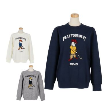 ピン PING レディース ロゴジャカード 長袖 ハイネック ニット プル