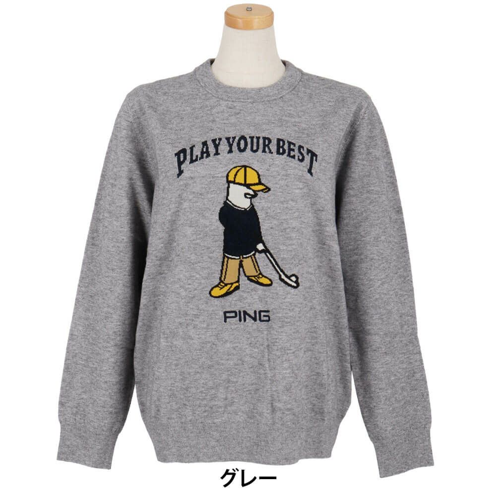 ピン PING　レディース Mr.PING ジャカード 長袖 クルーネック ニット プルオーバー 622-5270901　2025年モデル 詳細2