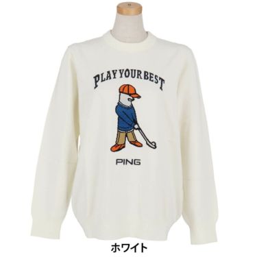 ピン PING　レディース Mr.PING ジャカード 長袖 クルーネック ニット プルオーバー 622-5270901　2025年モデル 詳細7