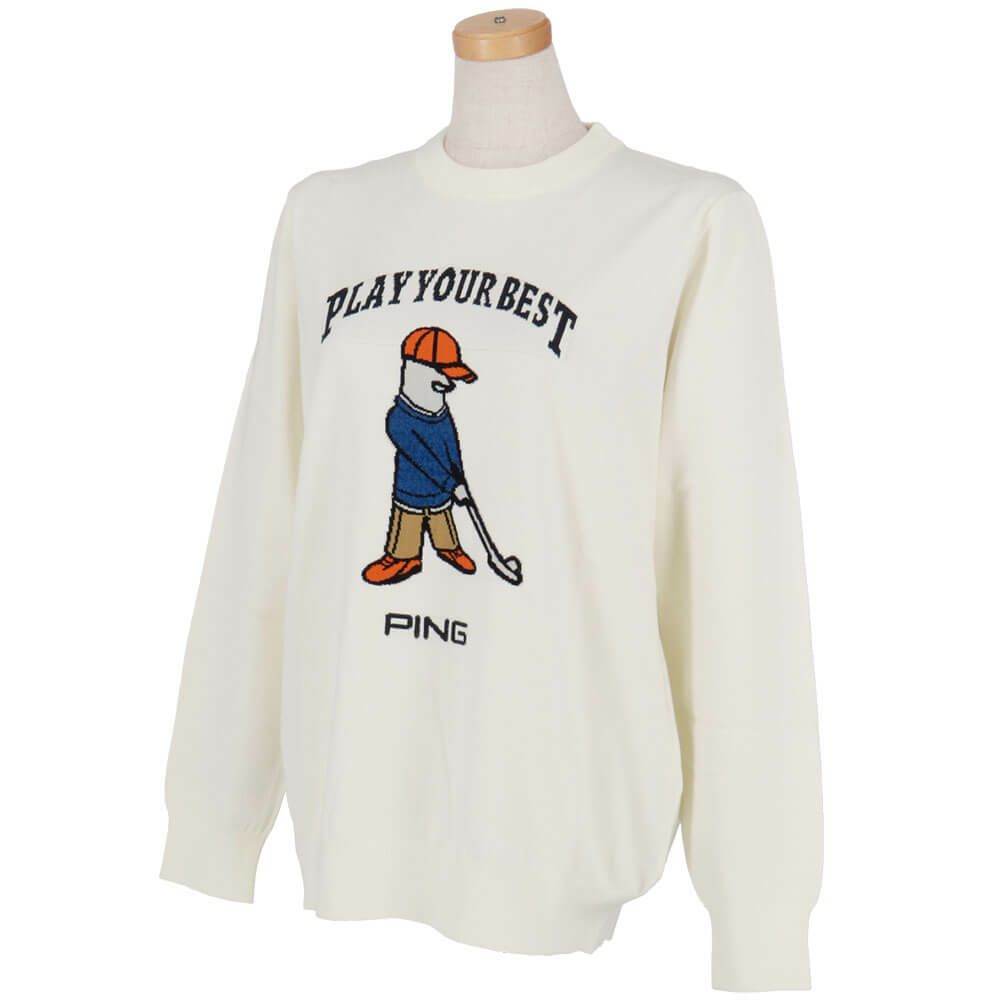 ピン PING　レディース Mr.PING ジャカード 長袖 クルーネック ニット プルオーバー 622-5270901　2025年モデル 詳細9