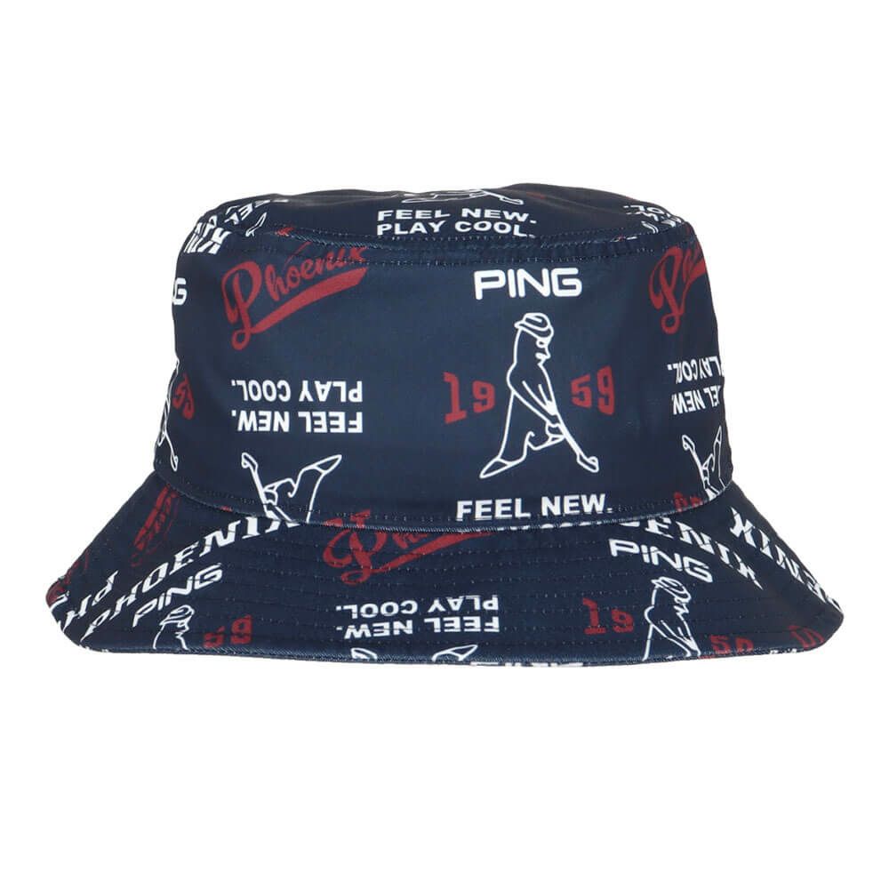 ピン PING　Mr.PING 総柄プリント ハット 621-5287003 120 ネイビー　2025年モデル ネイビー