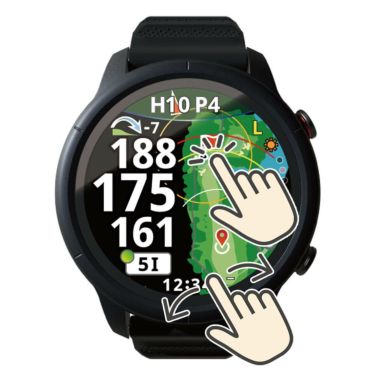 ショットナビ　Shot Navi VELLIX V12 べリックス 1.2インチ AMOLED　腕時計型 GPSゴルフナビ 距離計測器　ブラック 詳細5