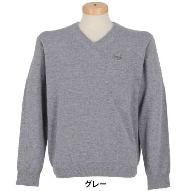 MOCO モコ　メンズ カシミヤ 長袖 Vネック セーター 21-1252030　2025年モデル 詳細2