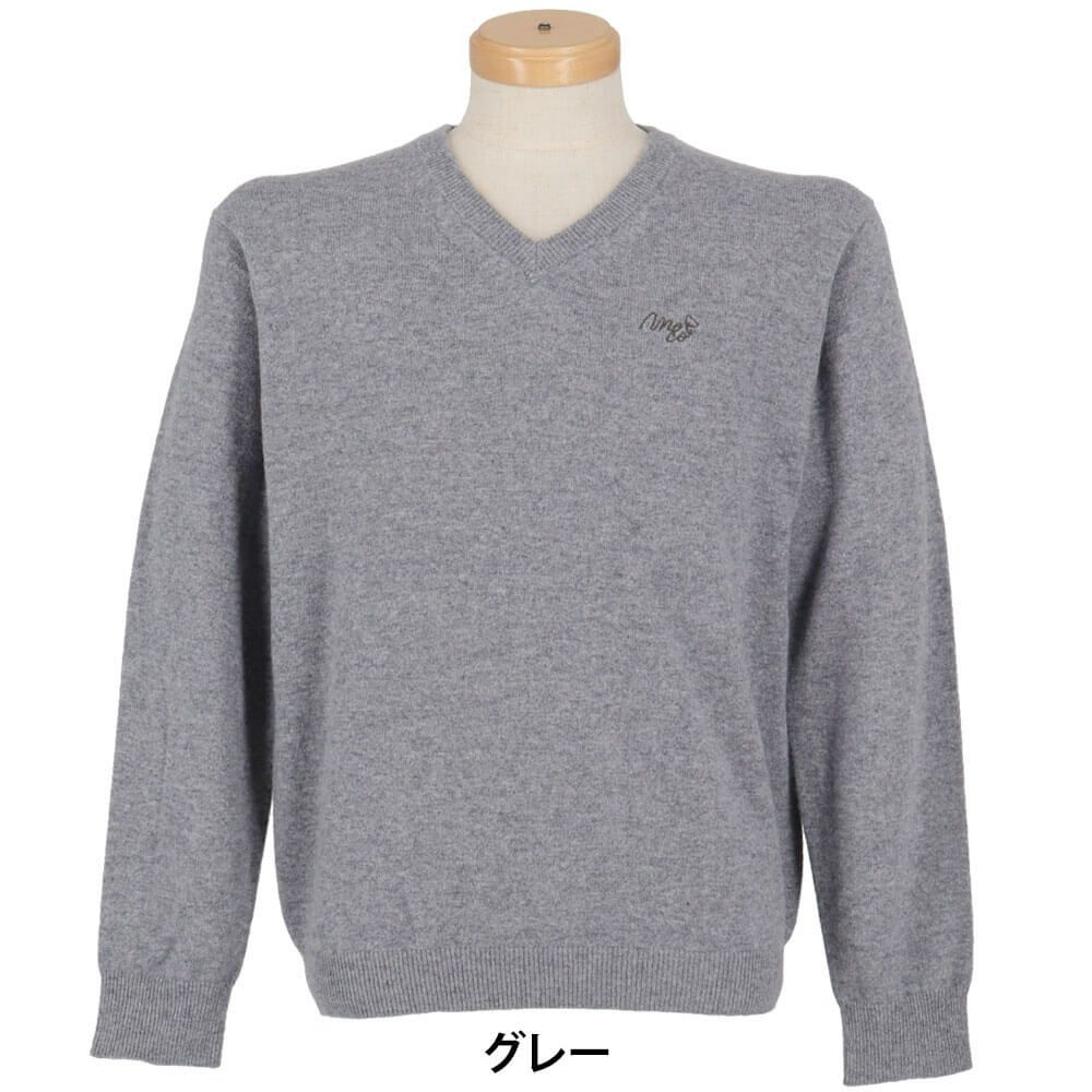 MOCO モコ　メンズ カシミヤ 長袖 Vネック セーター 21-1252030　2025年モデル 詳細2
