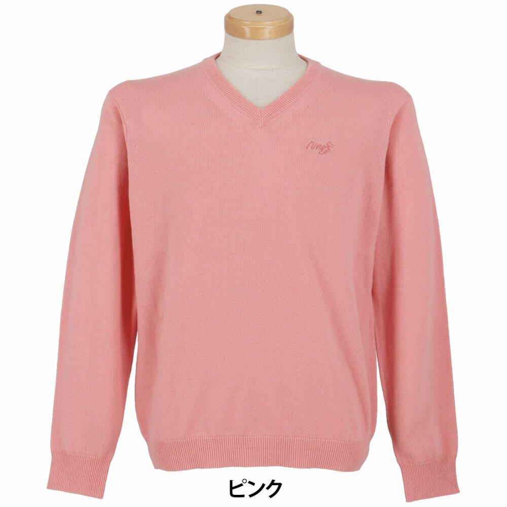 MOCO モコ　メンズ カシミヤ 長袖 Vネック セーター 21-1252030　2025年モデル 詳細5