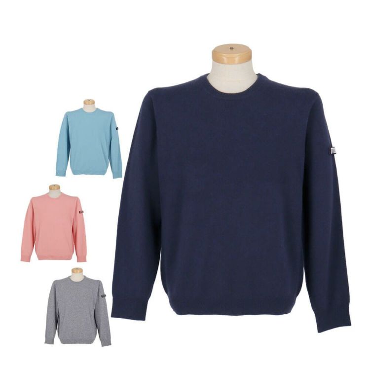 [25％OFF] ゴルフウェア　モコ メンズ カシミヤ 長袖 クルーネック セーター 21-1252031 [2025年秋冬モデル] MOCO モコ メンズ カシミヤ 長袖 クルーネック セーター 21-1252031