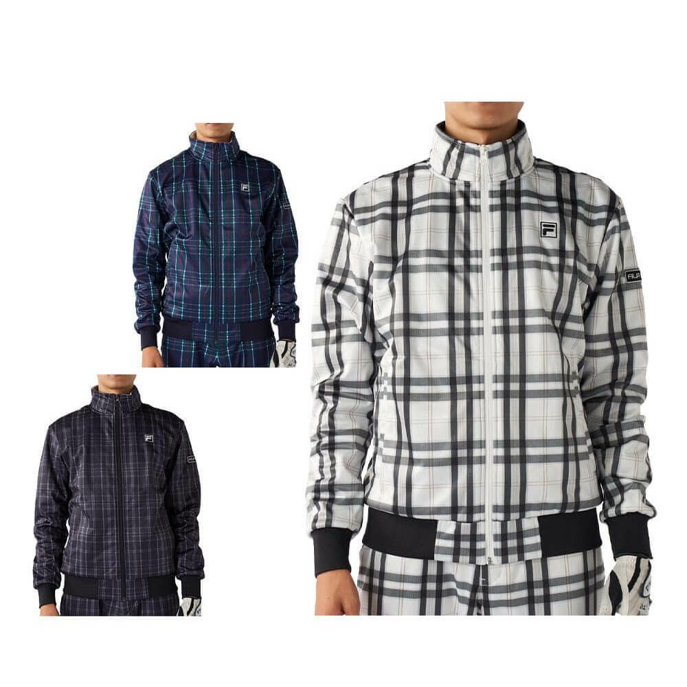 フィラ FILA　メンズ チェック柄 長袖 フルジップ ボンディング ブルゾン 785-292Y 詳細1