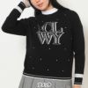 キャロウェイ Callaway　レディース クルーネック 長袖 ラインストーン付き ニット C25218201　2025年モデル 詳細1 詳細2