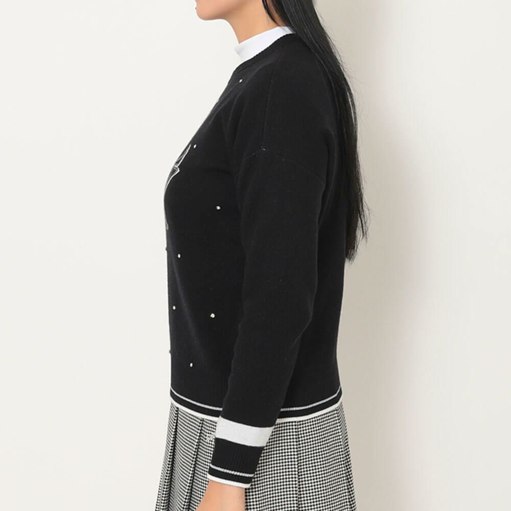 キャロウェイ Callaway　レディース クルーネック 長袖 ラインストーン付き ニット C25218201　2025年モデル 詳細1 詳細4