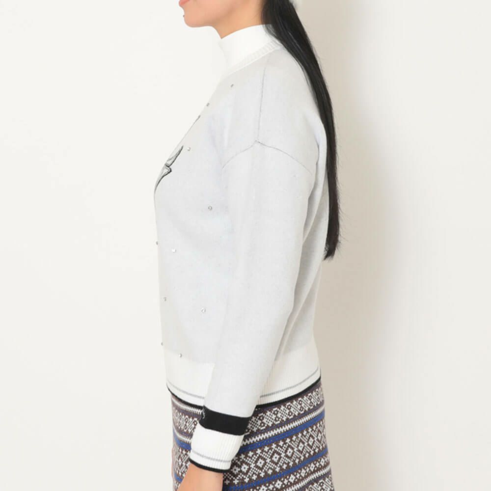 キャロウェイ Callaway　レディース クルーネック 長袖 ラインストーン付き ニット C25218201　2025年モデル 詳細1 詳細13