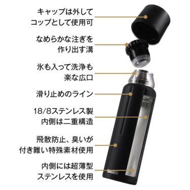 シグ SIGG　 ジェムストーン 1.1L ブラック　水筒  詳細4