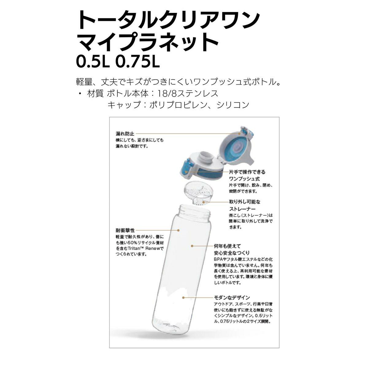 シグ SIGG　 トータルクリアワン マイプラネット 0.5L アントラサイト　水筒  詳細8