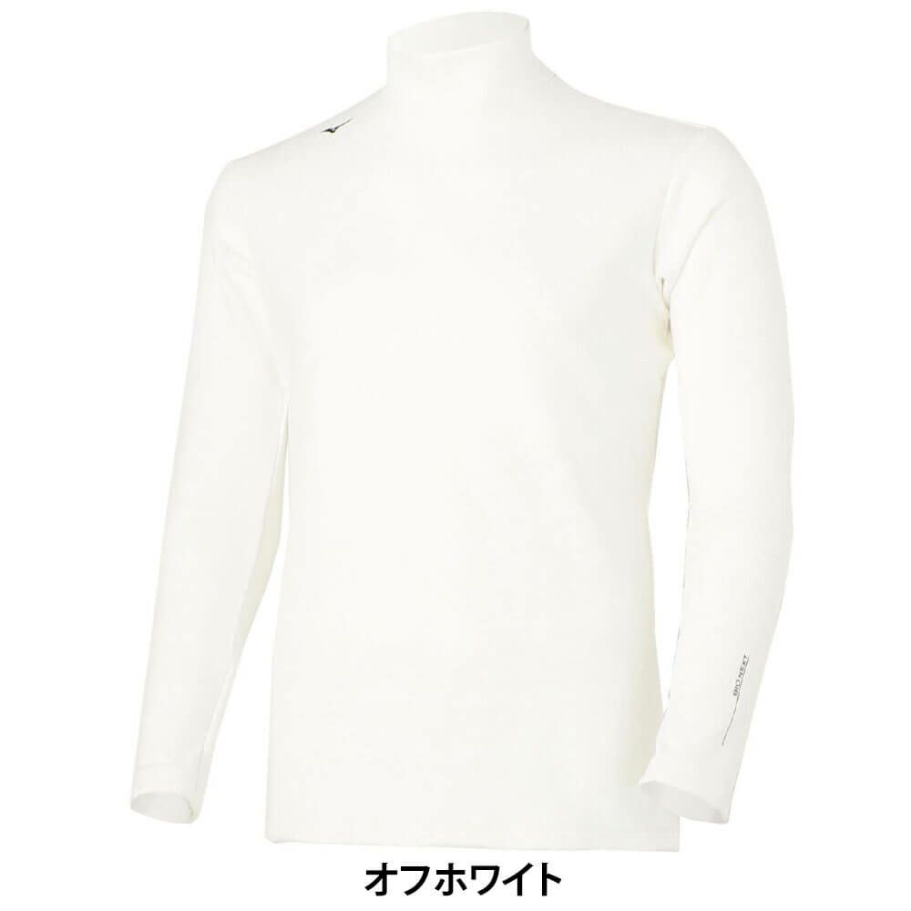 ミズノ MIZUNO　メンズ BIO NEXT バイオネクスト ストレッチフリース 長袖 ハイネック E2MJC502　2025年モデル オフホワイト 詳細1