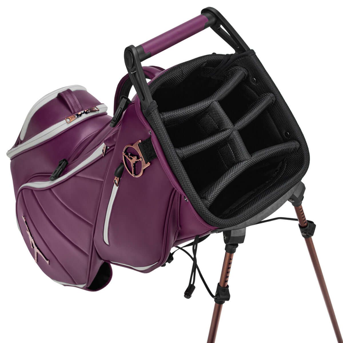 Jordan ジョーダン FADEAWAY フェイドアウェイ プレミアム スタンド キャディバッグ JD9902 615 ボルドー/セイル/メタリックゴールド ボルドー/セイル/ゴールド 詳細3