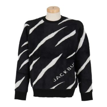 ジャックバニー Jack Bunny!!　メンズ 12Gダブルジャガード クルーネックニット 長袖 セーター 262-5270155　2025年モデル ブラック