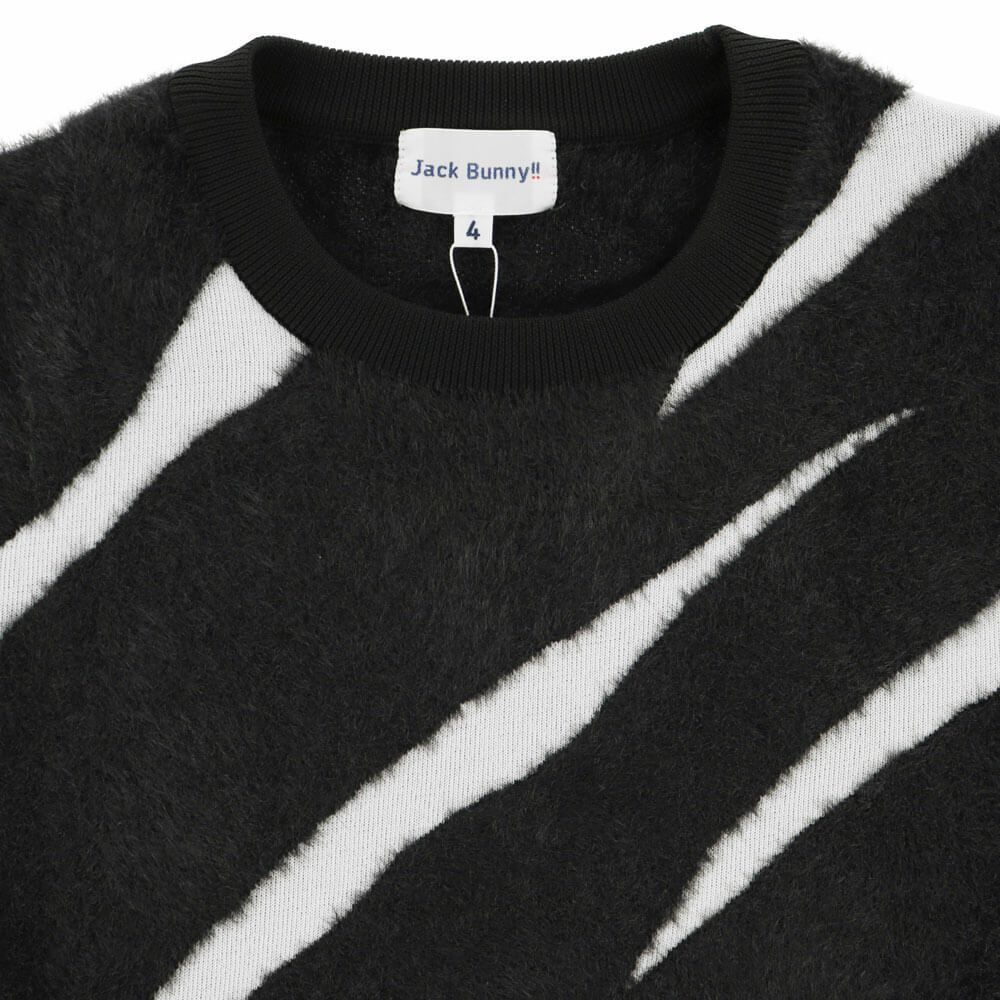 ジャックバニー Jack Bunny!!　メンズ 12Gダブルジャガード クルーネックニット 長袖 セーター 262-5270155　2025年モデル ブラック 詳細4
