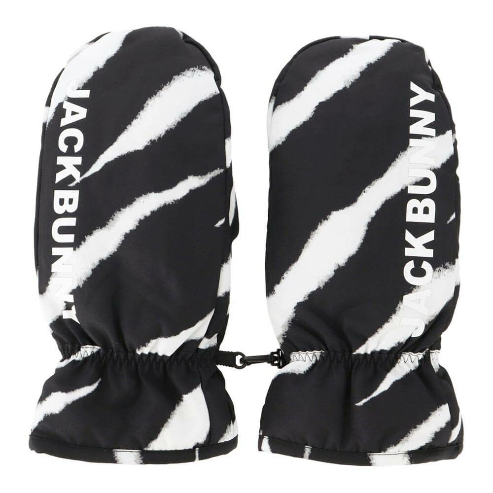 ジャックバニー Jack Bunny!!　裏起毛 ロゴデザイン ミトン 262-5283122 011 ゼブラ　2025年モデル  ゼブラ