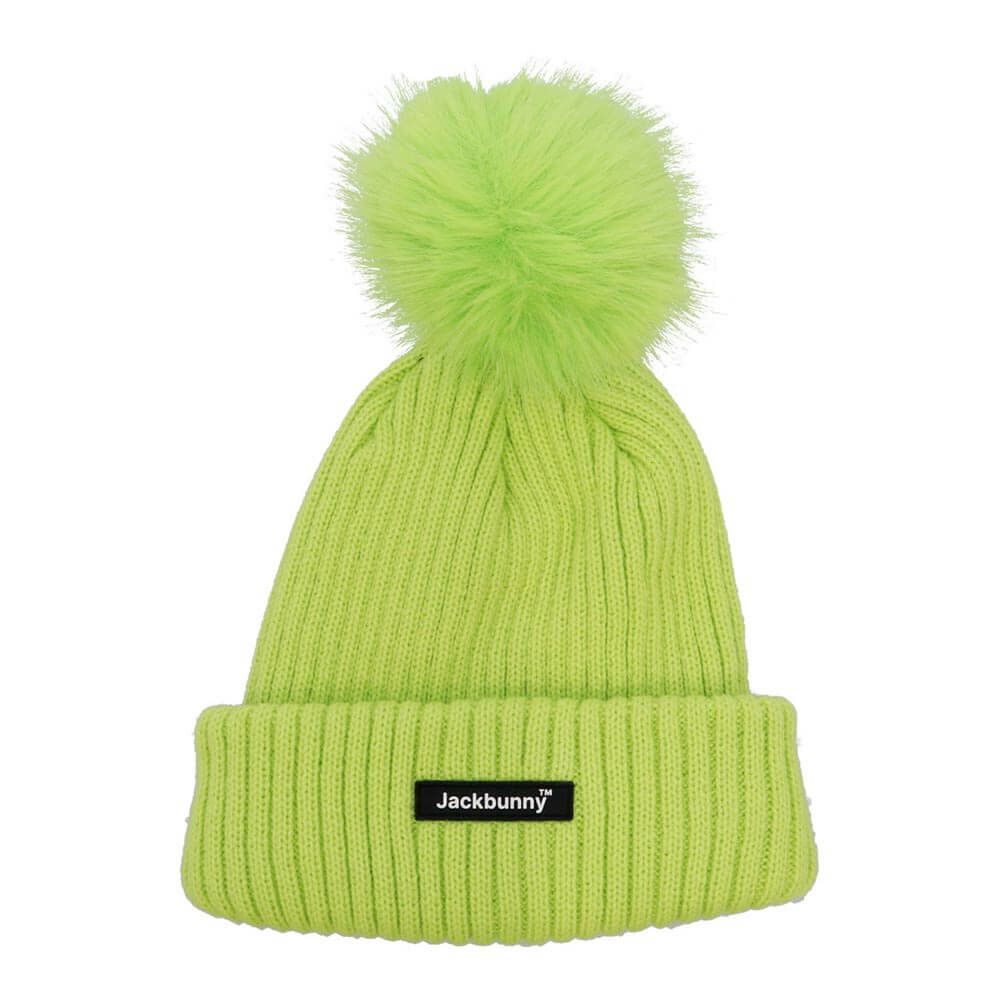 ジャックバニー Jack Bunny!!　ファー大梵天付 ニットキャップ 262-5287104 060 イエロー　2025年モデル  イエロー
