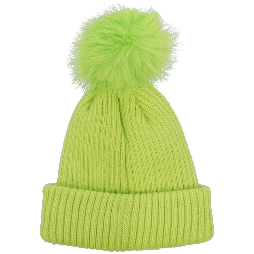 ジャックバニー Jack Bunny!!　ファー大梵天付 ニットキャップ 262-5287104 060 イエロー　2025年モデル  イエロー 詳細2