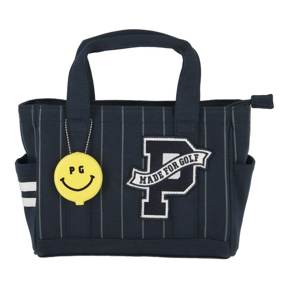 パーリーゲイツ PEARLY GATES　SMILEチャーム付き ピンストライプ柄 カートバッグ 053-5281911 121 ネイビー　2025年モデル ネイビー