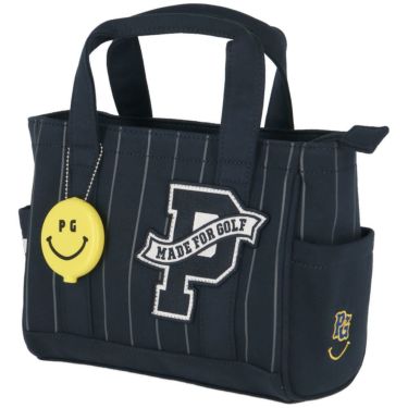 パーリーゲイツ PEARLY GATES　SMILEチャーム付き ピンストライプ柄 カートバッグ 053-5281911 121 ネイビー　2025年モデル ネイビー 詳細2