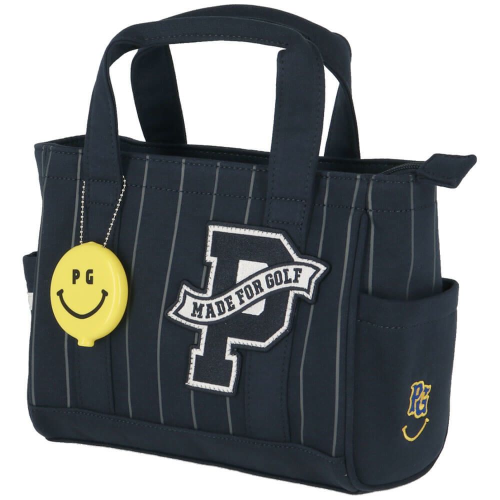 パーリーゲイツ PEARLY GATES　SMILEチャーム付き ピンストライプ柄 カートバッグ 053-5281911 121 ネイビー　2025年モデル ネイビー 詳細2