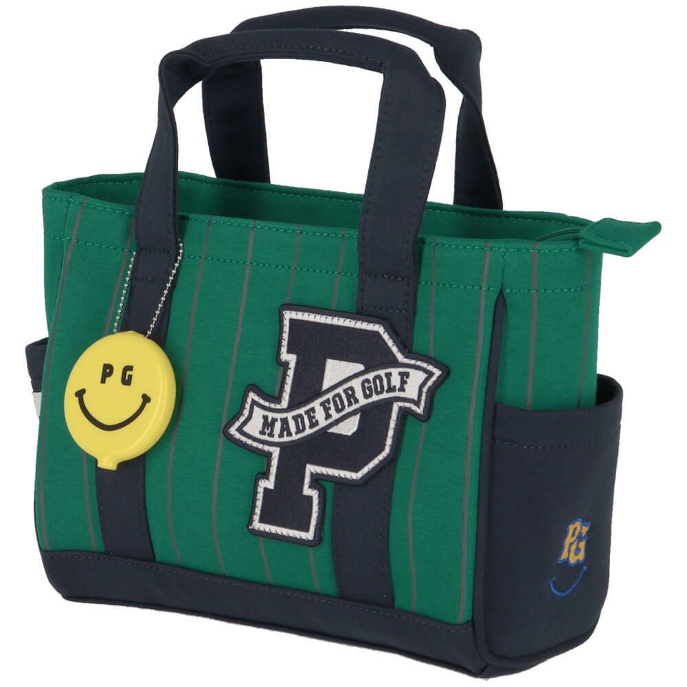 パーリーゲイツ PEARLY GATES　SMILEチャーム付き ピンストライプ柄 カートバッグ 053-5281911 141 グリーン　2025年モデル グリーン 詳細2