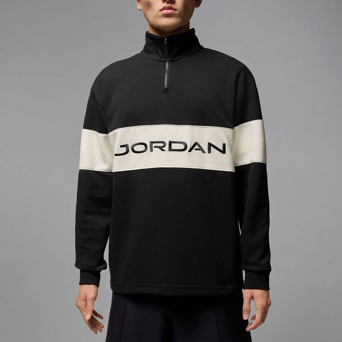 Jordan ジョーダン　メンズ フリース Dri-FIT ハーフジップ 長袖 HF9919 010 ブラック/セイル/ダークシャドウ ブラック/セイル/ダークシャドウ