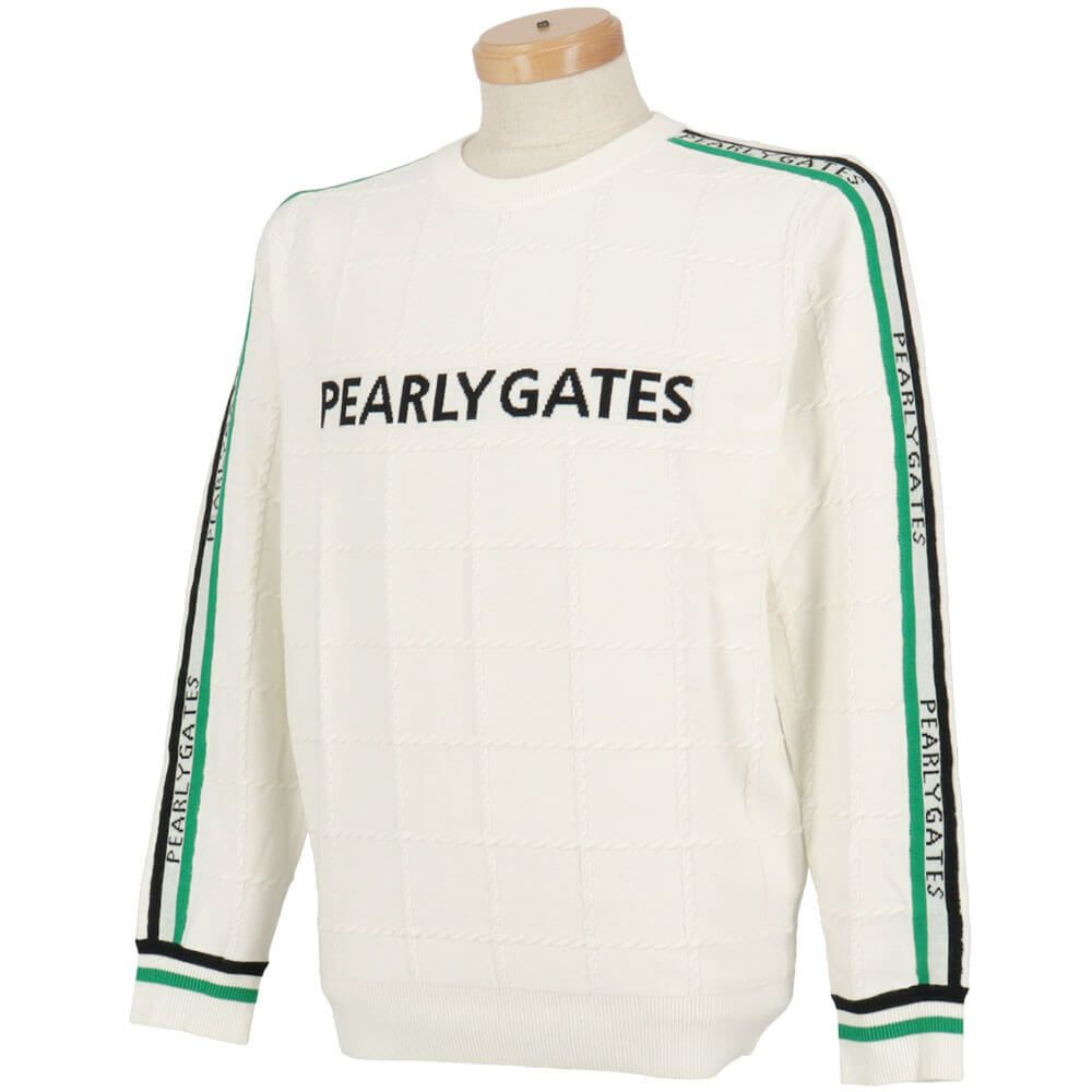 パーリーゲイツ PEARLY GATES　メンズ 12G 地柄 長袖 クルーネック ニット プルオーバー 053-5270015　2025年モデル 詳細1 詳細4