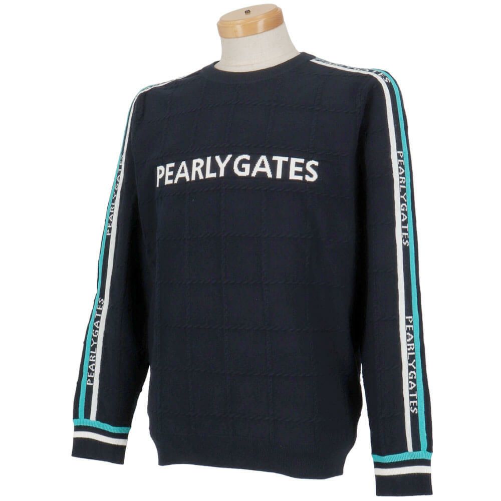 パーリーゲイツ PEARLY GATES　メンズ 12G 地柄 長袖 クルーネック ニット プルオーバー 053-5270015　2025年モデル 詳細1 詳細7