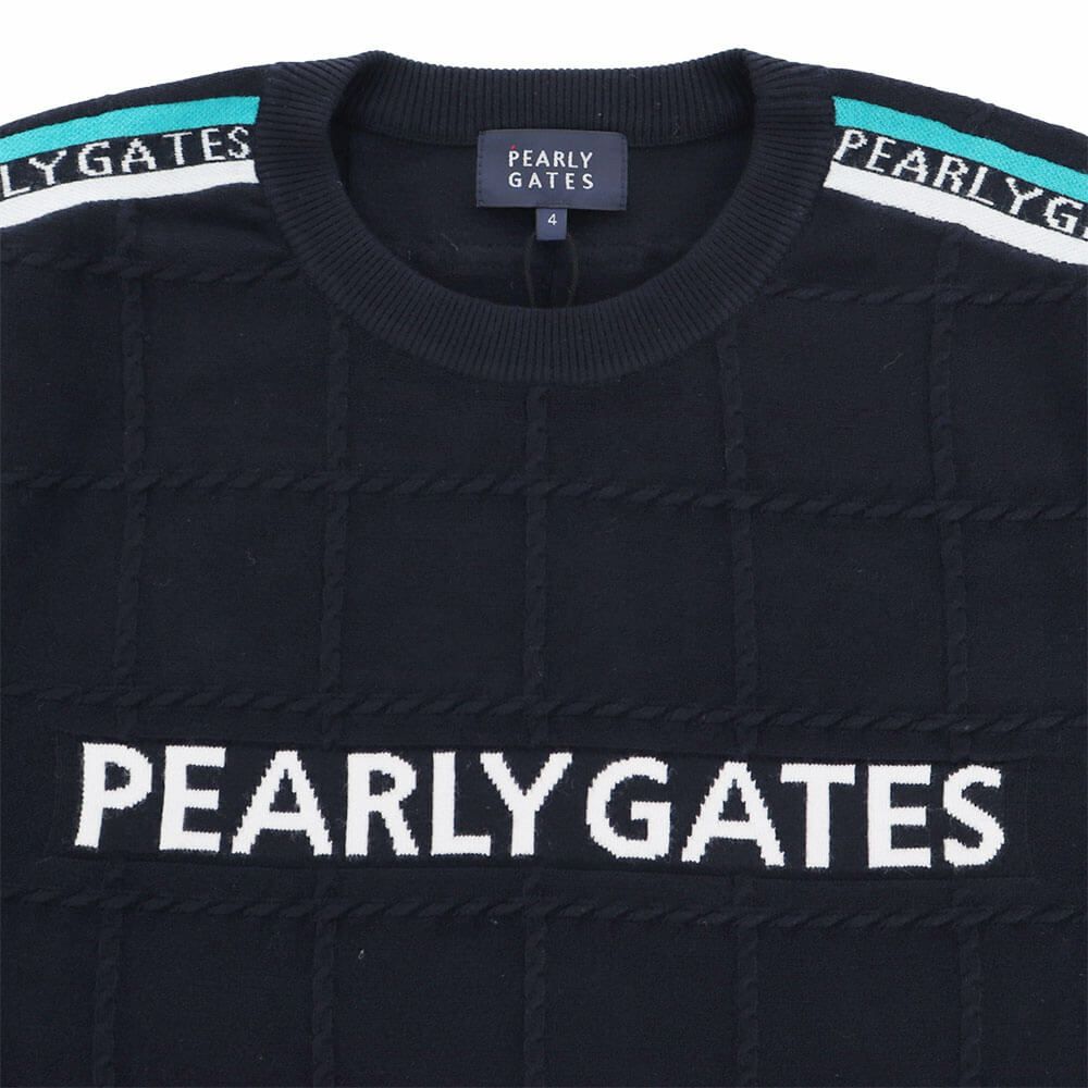 パーリーゲイツ PEARLY GATES　メンズ 12G 地柄 長袖 クルーネック ニット プルオーバー 053-5270015　2025年モデル 詳細1 詳細8