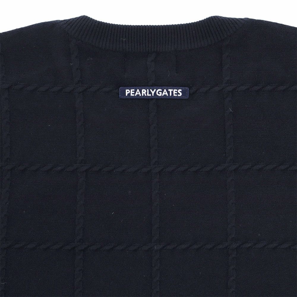 パーリーゲイツ PEARLY GATES　メンズ 12G 地柄 長袖 クルーネック ニット プルオーバー 053-5270015　2025年モデル 詳細1 詳細9