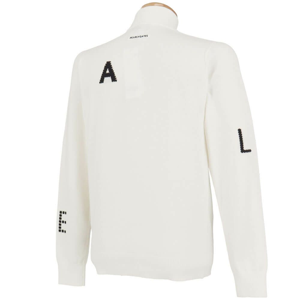 パーリーゲイツ PEARLY GATES　メンズ 12G 部分ジャガードカシミヤタッチコットン 長袖 ハイネック ニット プルオーバー 053-5274017　2025年モデル 詳細1 詳細3