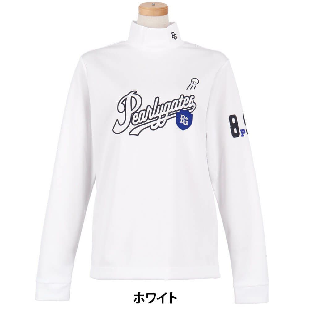 パーリーゲイツ PEARLY GATES　レディース 鹿の子ダンボールゼブラ 長袖 ハイネック カットソー 055-5266002　2025年モデル 詳細1 詳細2