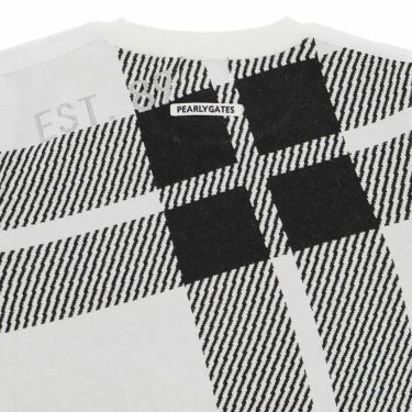 パーリーゲイツ PEARLY GATES　レディース 14G ジャガードチェック柄 長袖 クルーネック ニット プルオーバー 055-5270014　2025年モデル ホワイトベース 詳細5