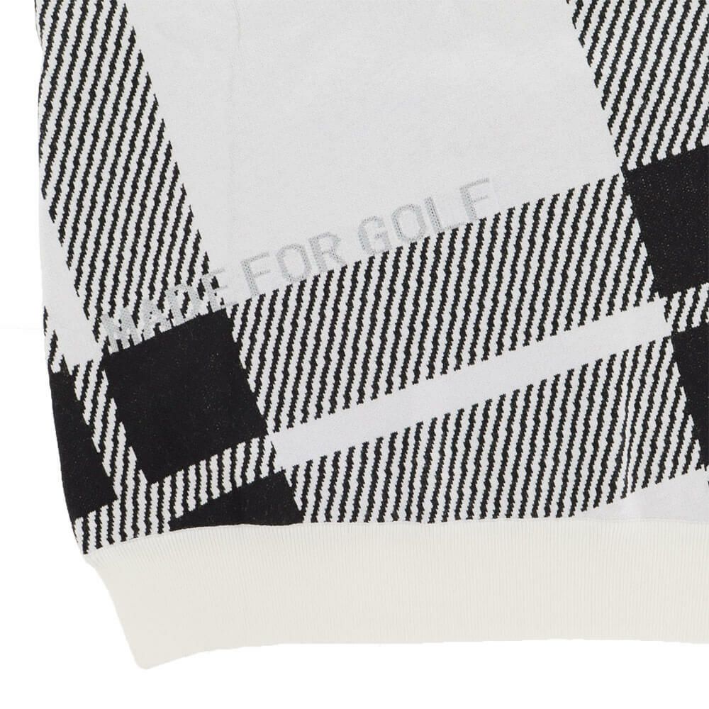 パーリーゲイツ PEARLY GATES　レディース 14G ジャガードチェック柄 長袖 クルーネック ニット プルオーバー 055-5270014　2025年モデル ホワイトベース 詳細6