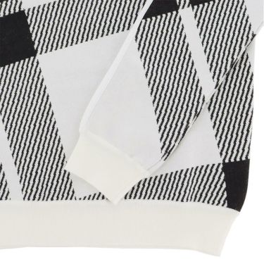 パーリーゲイツ PEARLY GATES　レディース 14G ジャガードチェック柄 長袖 クルーネック ニット プルオーバー 055-5270014　2025年モデル ホワイトベース 詳細7