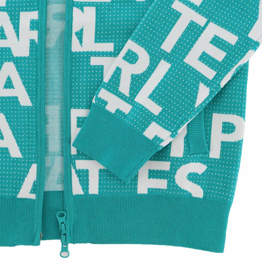 パーリーゲイツ PEARLY GATES　レディース 12G ダブルジャガード ロゴ総柄 長袖 フルジップ ニット フーディ 055-5272020　2025年モデル 詳細1 詳細7