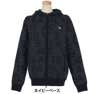 パーリーゲイツ PEARLY GATES　レディース 12G ダブルジャガード ロゴ総柄 長袖 フルジップ ニット フーディ 055-5272020　2025年モデル 詳細1 詳細8