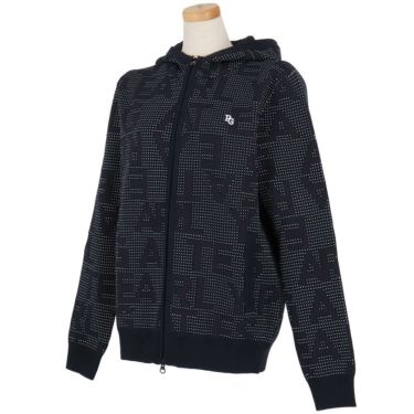 パーリーゲイツ PEARLY GATES　レディース 12G ダブルジャガード ロゴ総柄 長袖 フルジップ ニット フーディ 055-5272020　2025年モデル 詳細1 詳細10