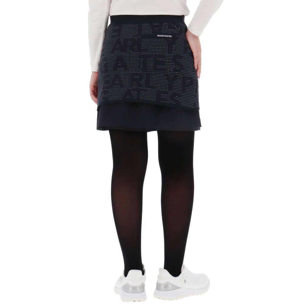 パーリーゲイツ PEARLY GATES　レディース 12G ダブルジャガードロゴ総柄 ニット スカート 055-5234020　2025年モデル 詳細2