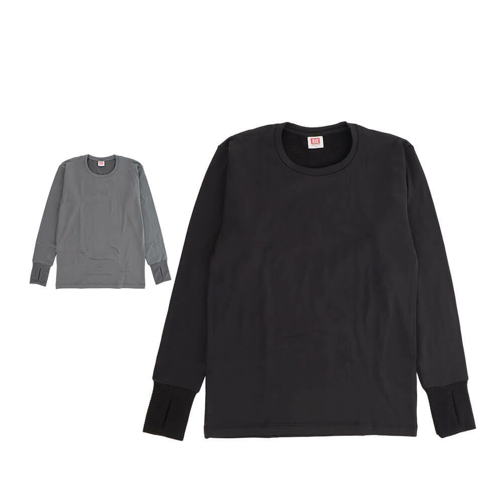 B.V.D. メンズ 瞬暖 GRID-TEC+ グリッドテックプラス サムホール クルーネック 長袖 Tシャツ GR092CPS