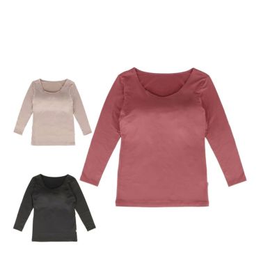 B.V.D. レディース 瞬暖 あったかインナー 裏起毛 カップ付き 8分袖 シャツ BAKH96B 詳細1