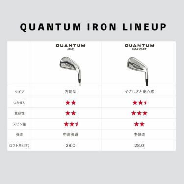 キャロウェイ　QUANTUM MAX FAST クアンタム マックス ファスト メンズ アイアン　5本セット（＃7～9、PW、AW）　N.S.PRO Zelos7 スチールシャフト 詳細7