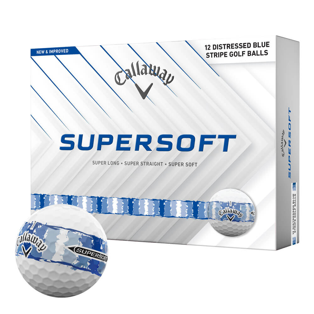 キャロウェイ　スーパーソフト SUPERSOFT ディストレスト ストライプ 2026年モデル ゴルフボール　1ダース（12球入り） ブルー