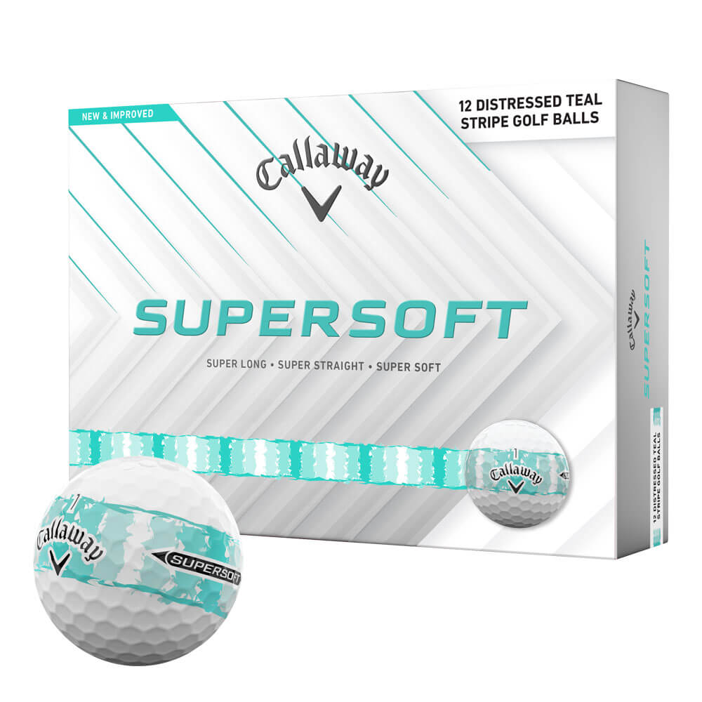 キャロウェイ　スーパーソフト SUPERSOFT ディストレスト ストライプ 2026年モデル ゴルフボール　1ダース（12球入り） ティール