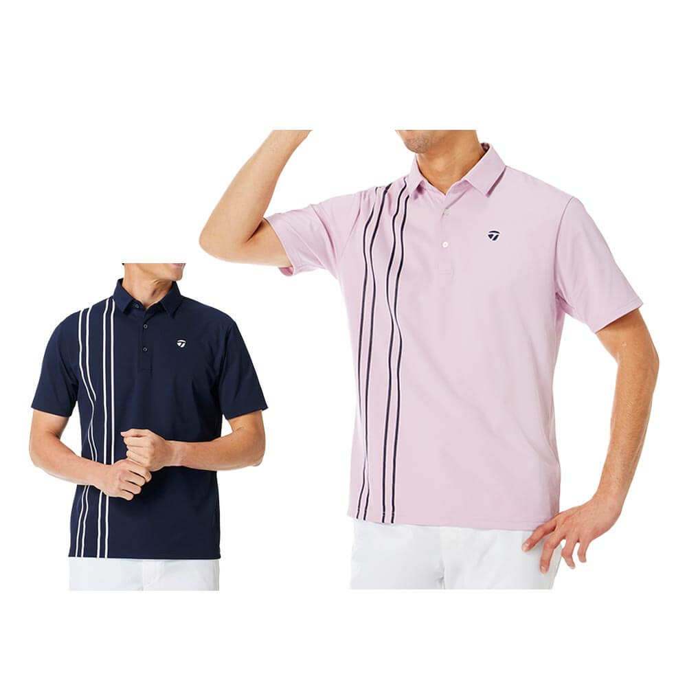 テーラーメイド TaylorMade　メンズ バーチカルストライプ 半袖 ポロシャツ TL758　2026年モデル